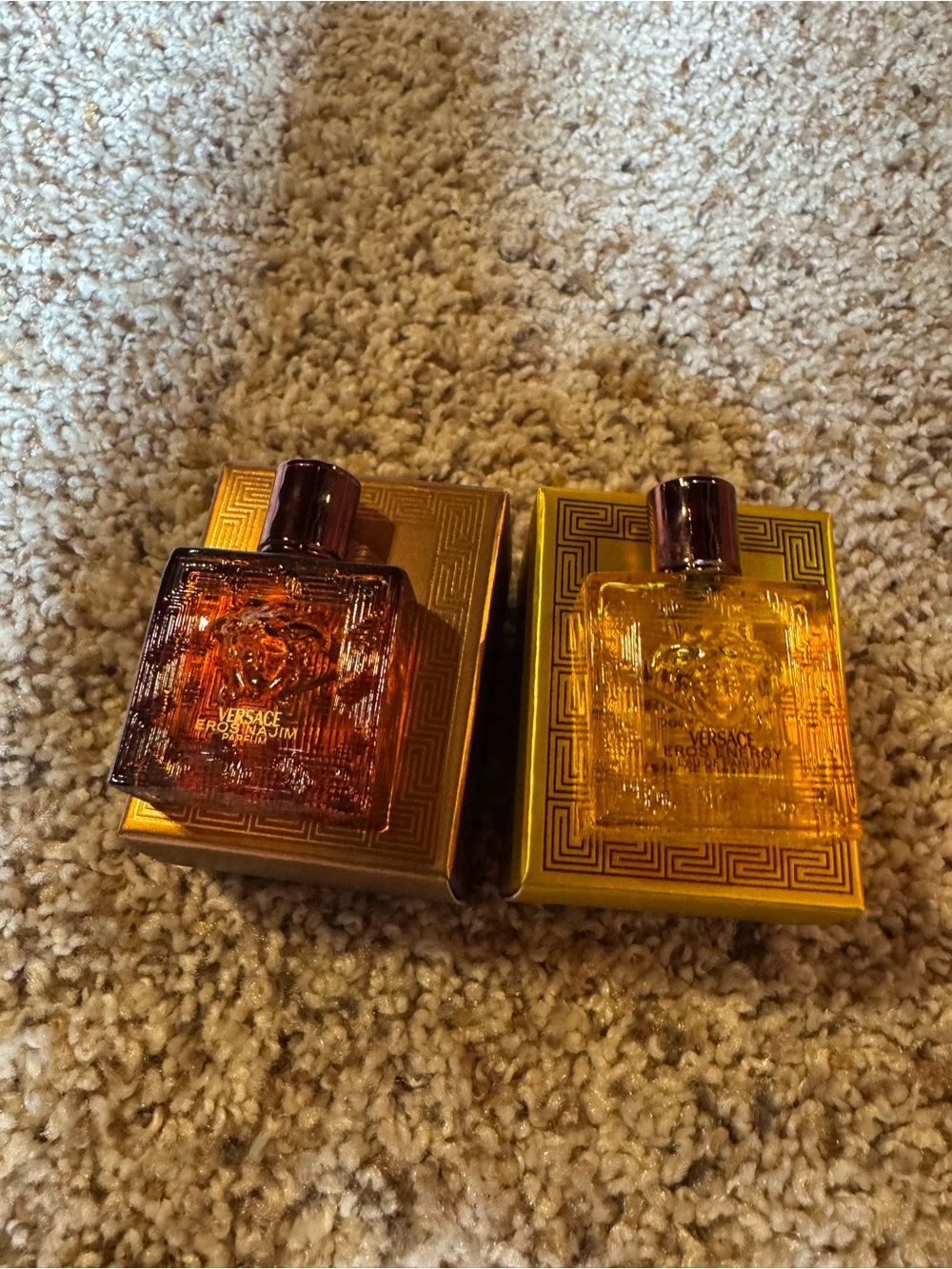 Versace Mini Fragrance Duo in Amber and Gold Glass Bottles